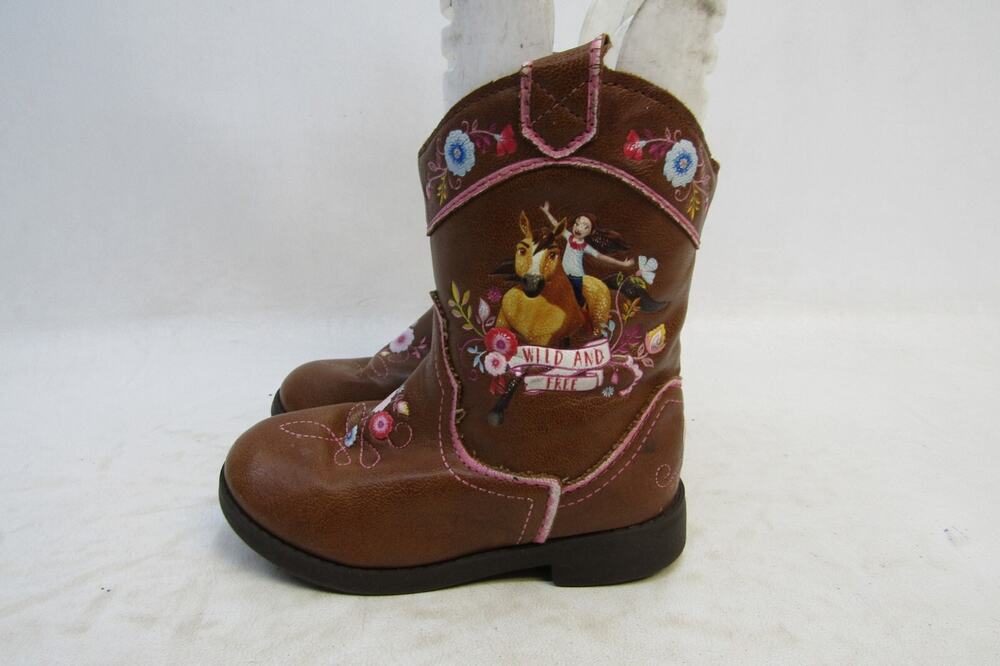 Spirit Dreamworks Wild and Free Toddler Size 7 Brown Zip Cowboy Boots